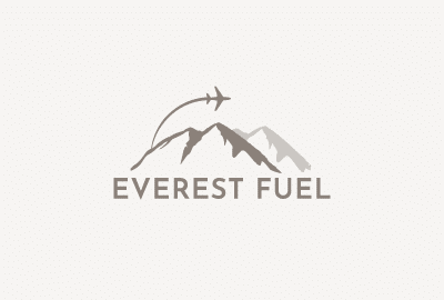 logo of Everest Fuel with tan background